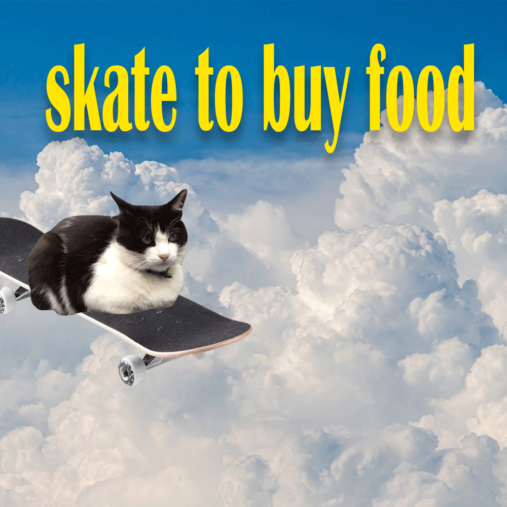 skate to buy food