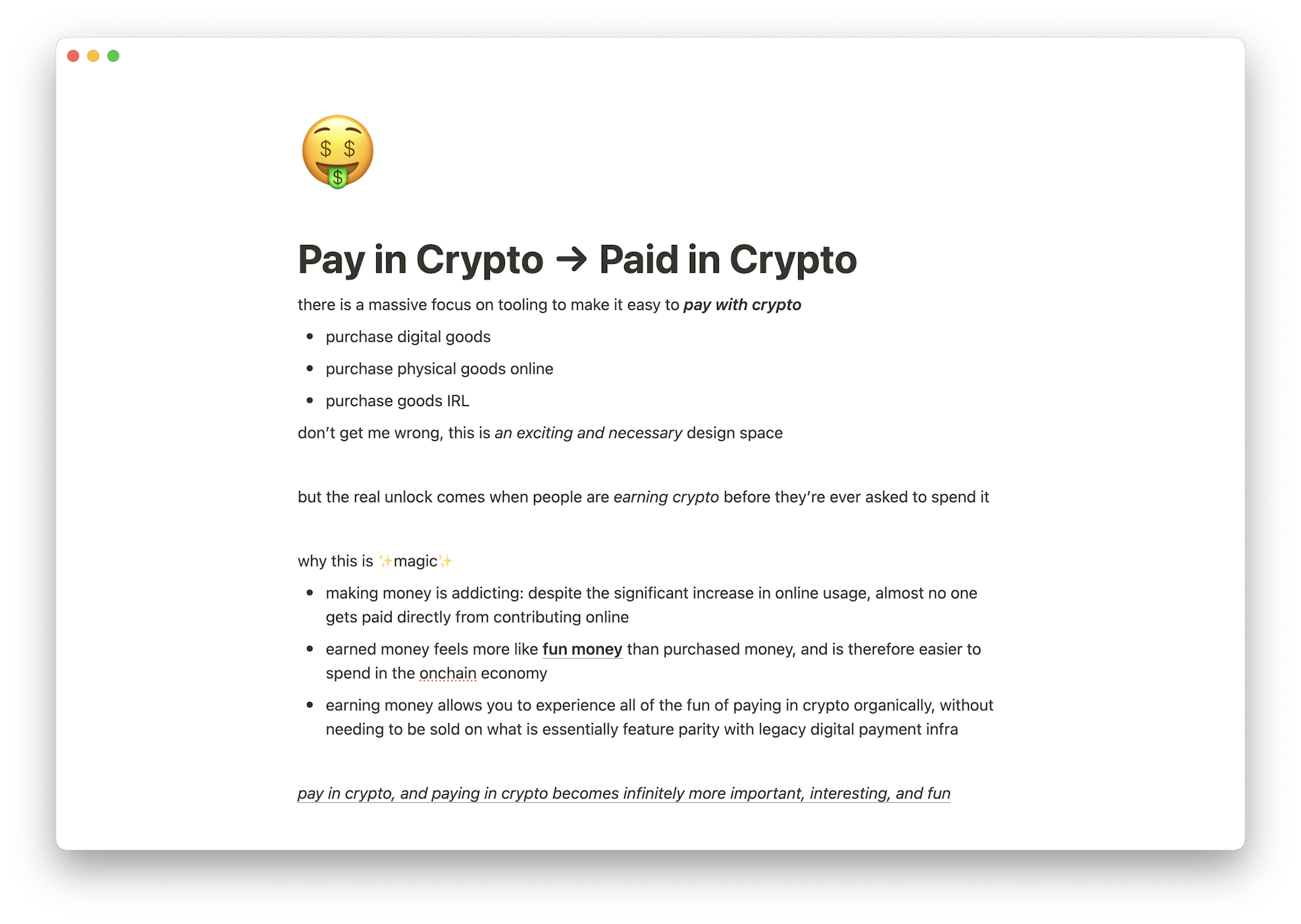Pay in Crypto -> Paid in Crypto