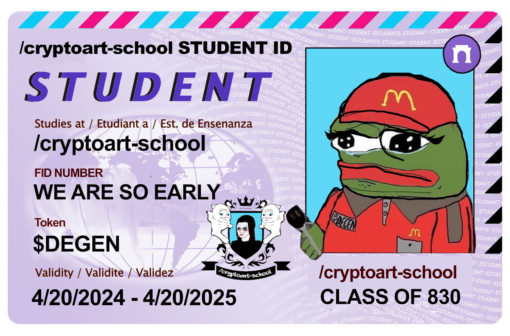 cryptoart-school student ID: pepe