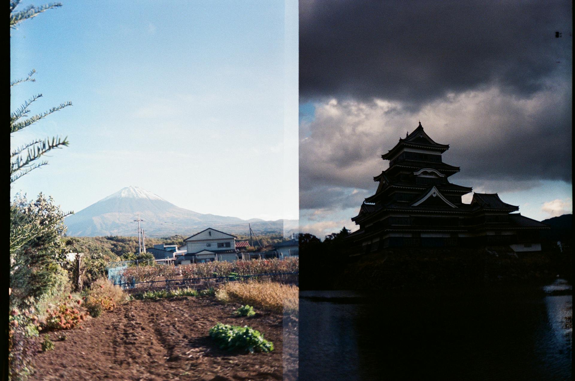 Mt. Fuji / Matsumoto Castle -  Half Frame 35mm