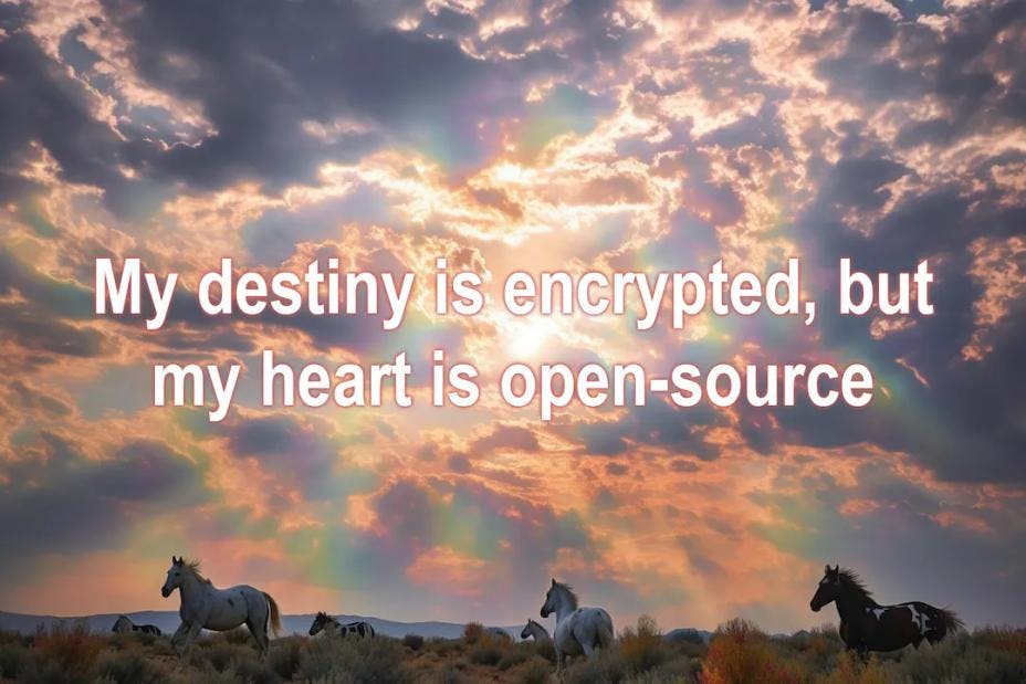 My destiny is encrypted, but my heart is open-source
