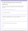Purple Strategy Group Community Questions